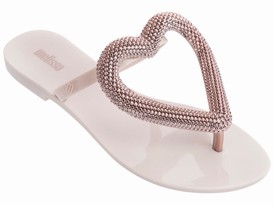 Chanclas Melissa Big Heart Chrome Mujer - Rosas - Argentina ZHC-941872